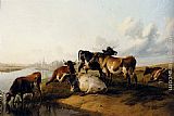 Thomas Sidney Cooper The Church Meadows painting